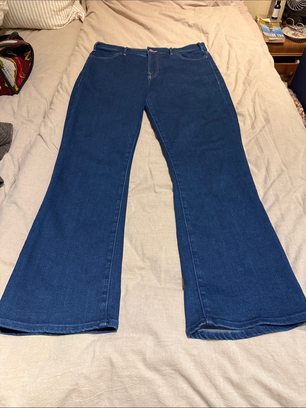 MOTHER The Hustler Ankle Dark Blue Flare Jeans - High Waist Wide Leg